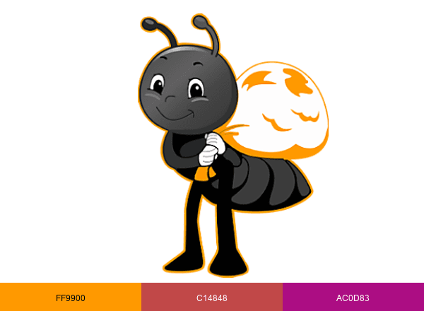 Ant Mascot brand color palette