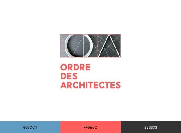 Conseil national de l'Ordre des architectes brand color palette