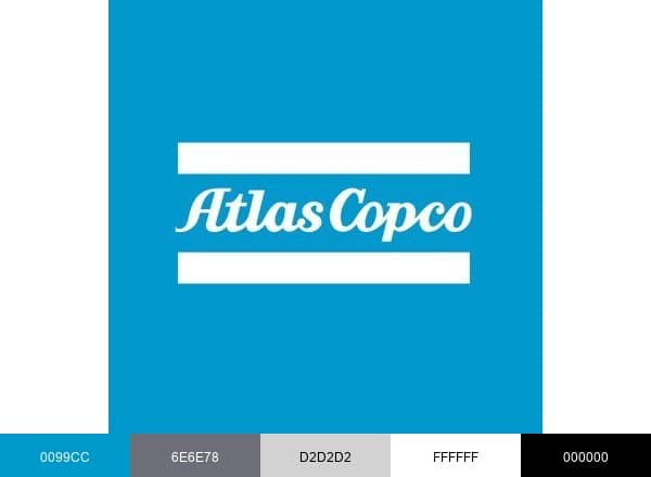 Atlas Copco brand color palette
