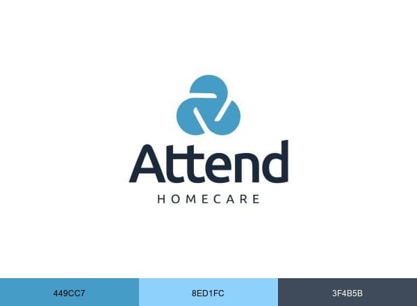 Attend Home Care brand color palette