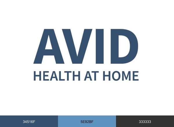 Avid Health at Home brand color palette