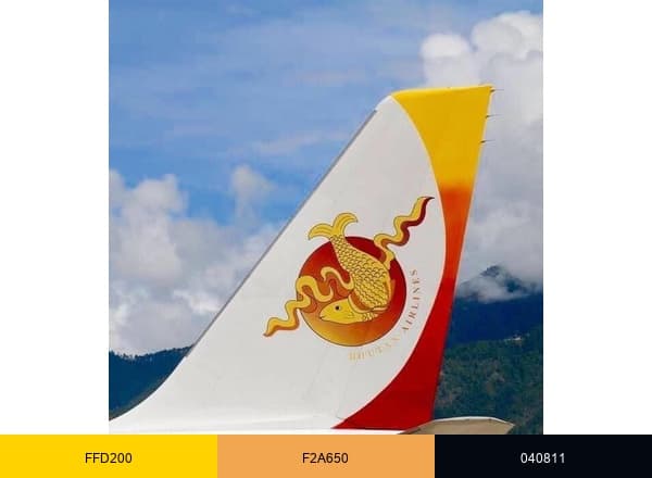 Bhutan Airlines brand color palette