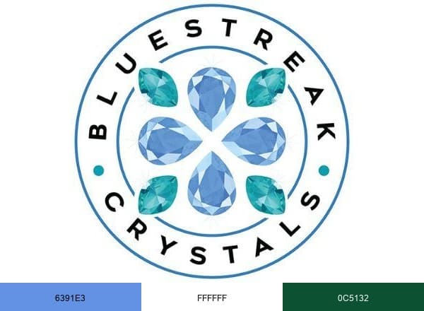 Bluestreak Crystals brand color palette