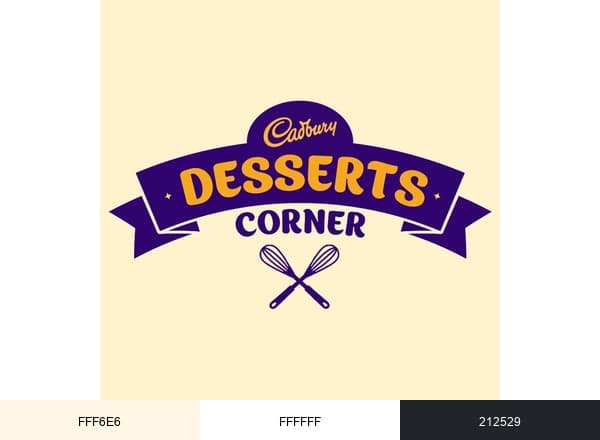 Cadbury Desserts Corner brand color palette