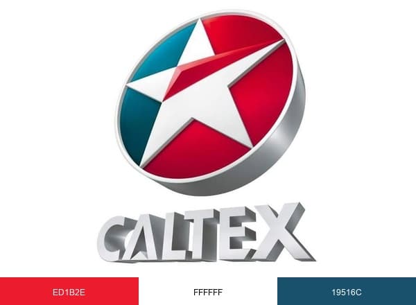 Caltex Singapore brand color palette