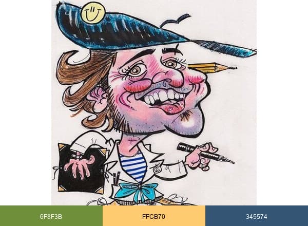 Caricaturas Leafar brand color palette