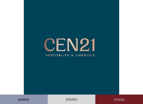 Cen21 Hospitality brand color palette