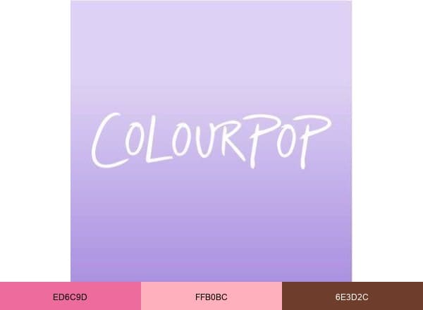 ColourPop Cosmetics brand color palette