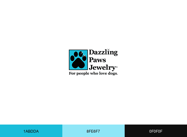 Dazzling Paws Jewelry brand color palette