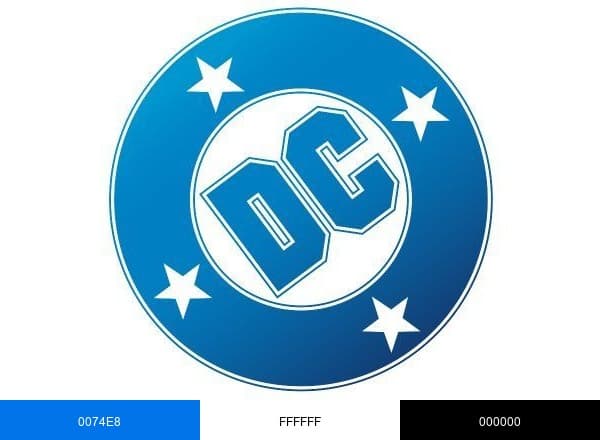 DC Entertainment brand color palette