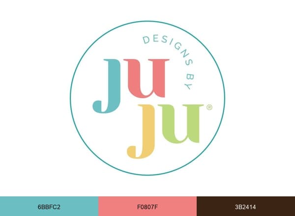 Designs By JuJu brand color palette