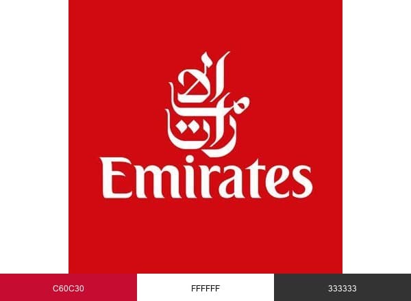 Emirates brand color palette