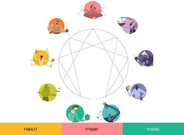 Enneagram Universe brand color palette