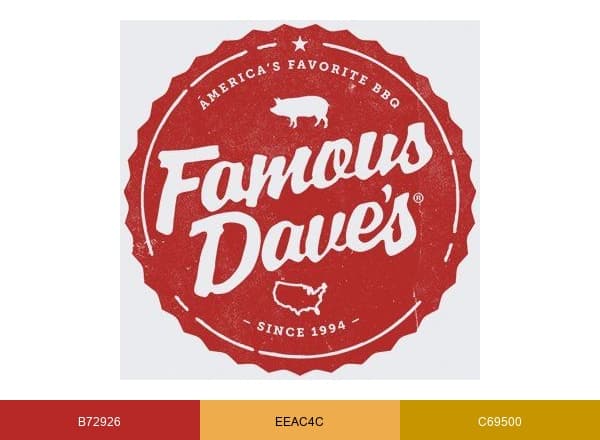Famous Dave's brand color palette