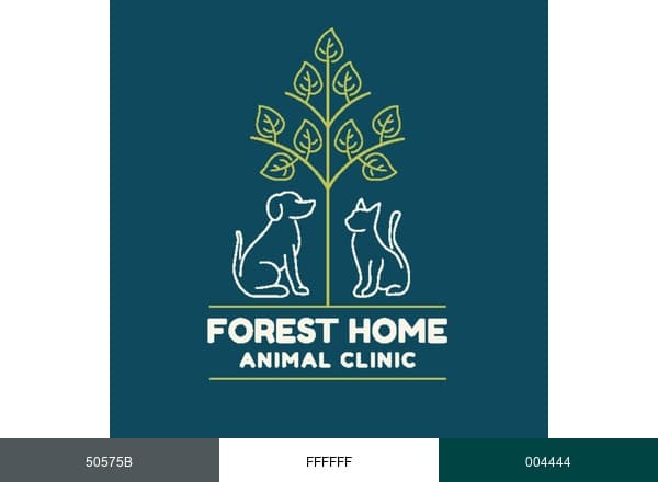 Forest Home Animal Clinic brand color palette