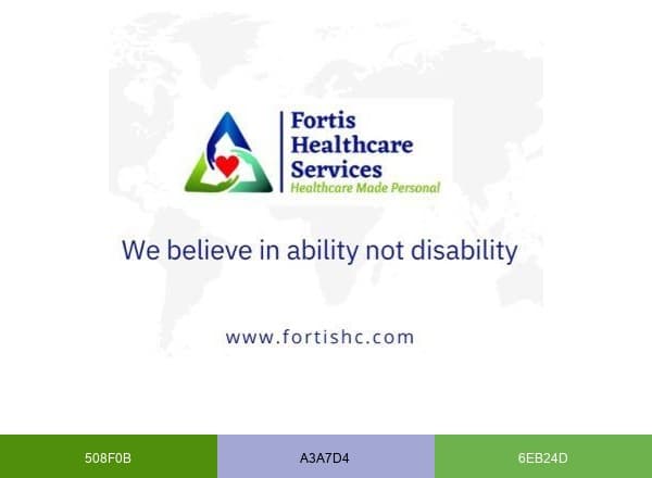 Fortis healthcare services. Inc brand color palette