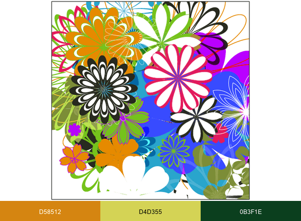 E FLOWERS R US brand color palette