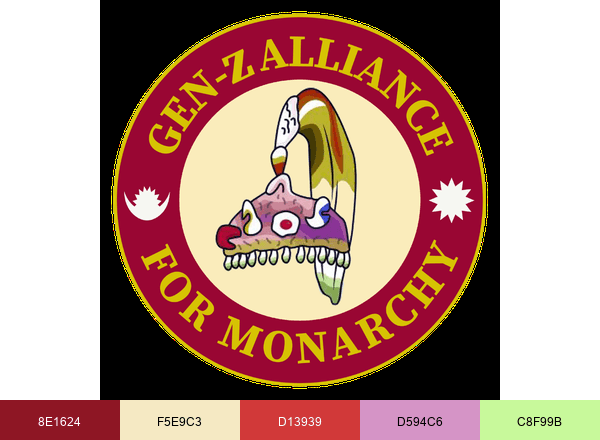 GenZ Alliance For Monarchy brand color palette