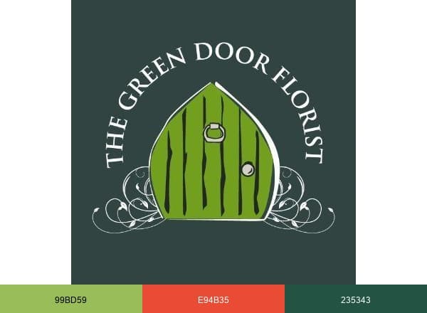 Green Door Florist brand color palette
