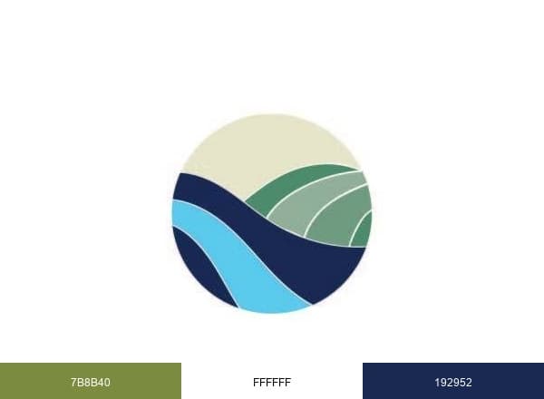 Green Lands Blue Waters brand color palette