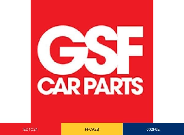 GSF Car Parts brand color palette