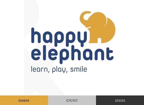 Preschool Happy Elephant brand color palette