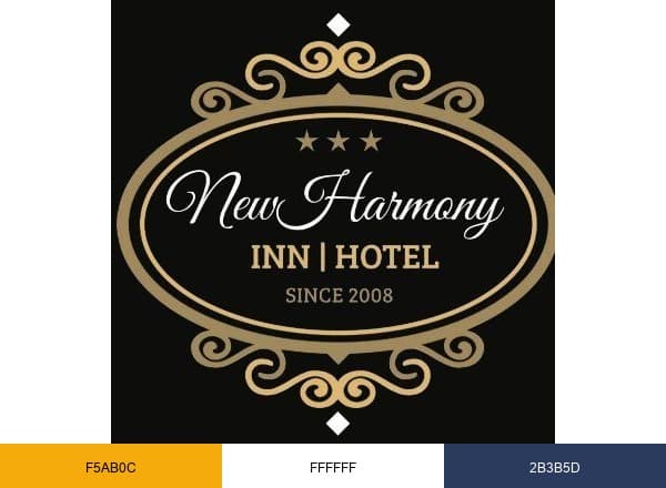 Hotel New Harmony Inn brand color palette
