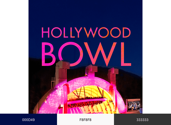 Hollywood Bowl brand color palette