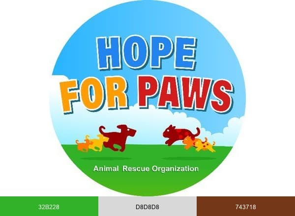 Hope For Paws brand color palette