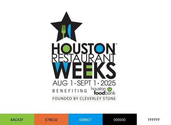 Houston Restaurant Weeks brand color palette