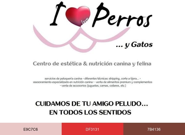 I Love Perros brand color palette