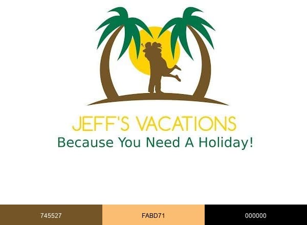 Jeff's Vacations brand color palette