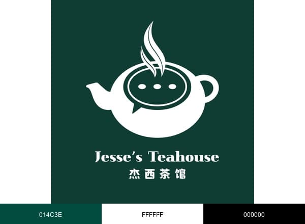 Jesse's Teahouse brand color palette