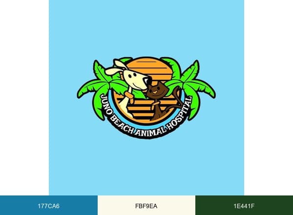 Juno Beach Animal Hospital brand color palette