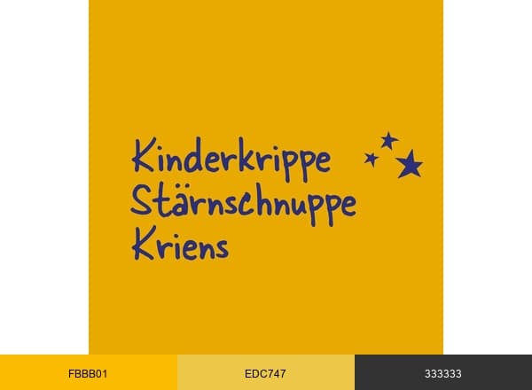 Kinderkrippe Stärnschnuppe brand color palette