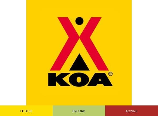 Kampgrounds of America brand color palette