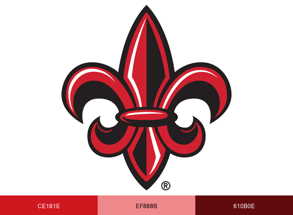 University of Louisiana at Lafayette brand color palette
