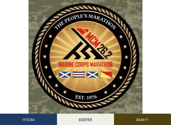 Marine Corps Marathon brand color palette