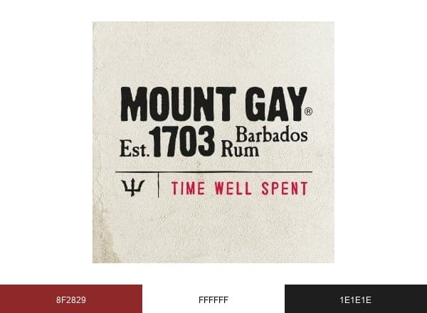 Mount Gay Rum Barbados brand color palette