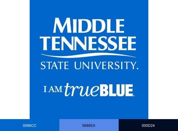 Middle Tennessee State University brand color palette