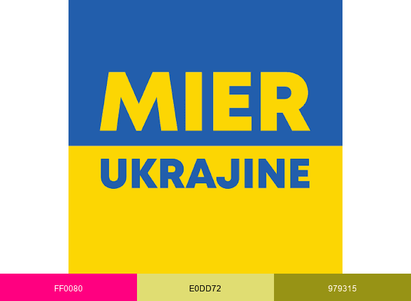 Mier Ukrajine civil initiative Peace for Ukraine brand color palette