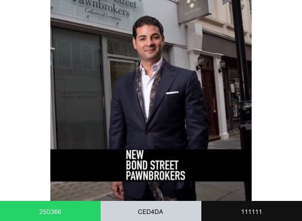 New Bond Street Pawnbrokers brand color palette