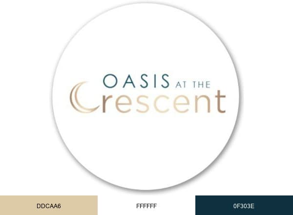Oasis at the Crescent brand color palette