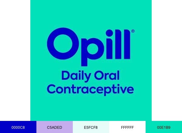 Opill brand color palette