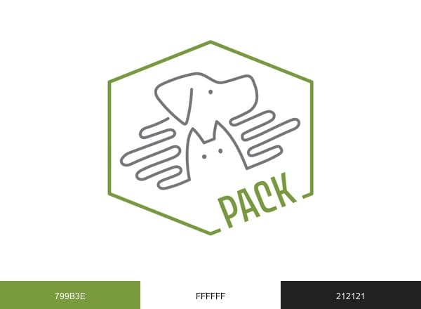 PACK Animal Care brand color palette