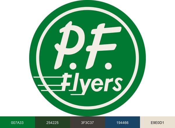 PF Flyers brand color palette