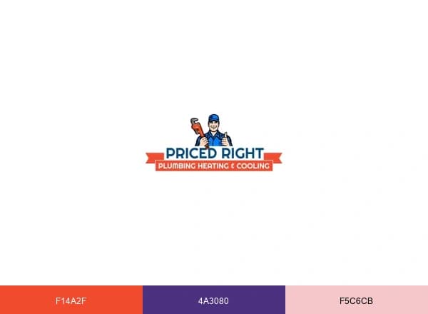 Priced Right Plumbing Heating & Cooling brand color palette