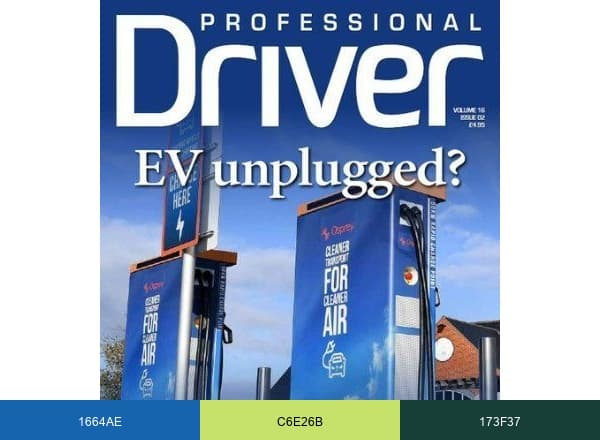 Professional Driver Magazine brand color palette