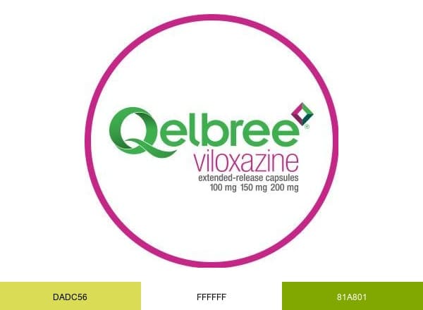 Qelbree brand color palette