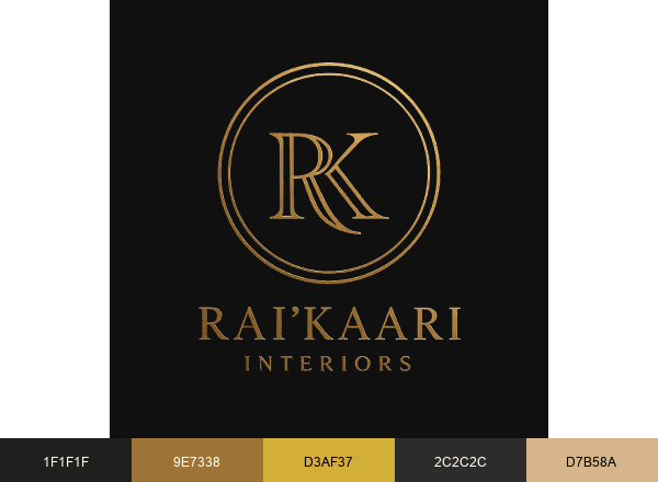 Raikaari Interiors brand color palette